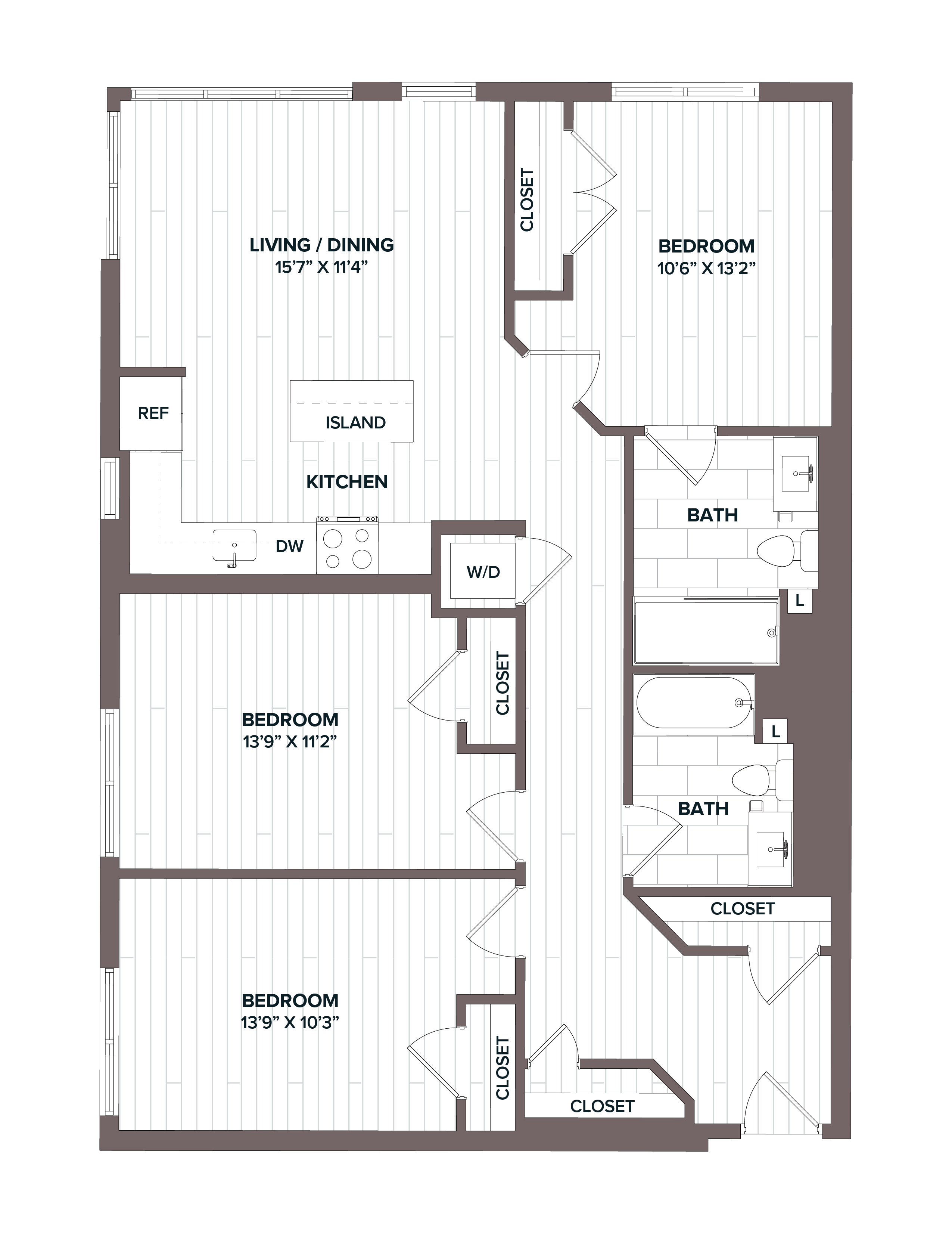 floorplan image of apartment 406